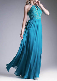 Cinderella Divine - Halter Embroidered Top Gown