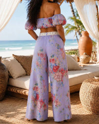 Little Secret Of Mine - Floral Wide Leg Pant Set