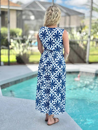 Charlie B - Mosaic Pattern V-neck Dress