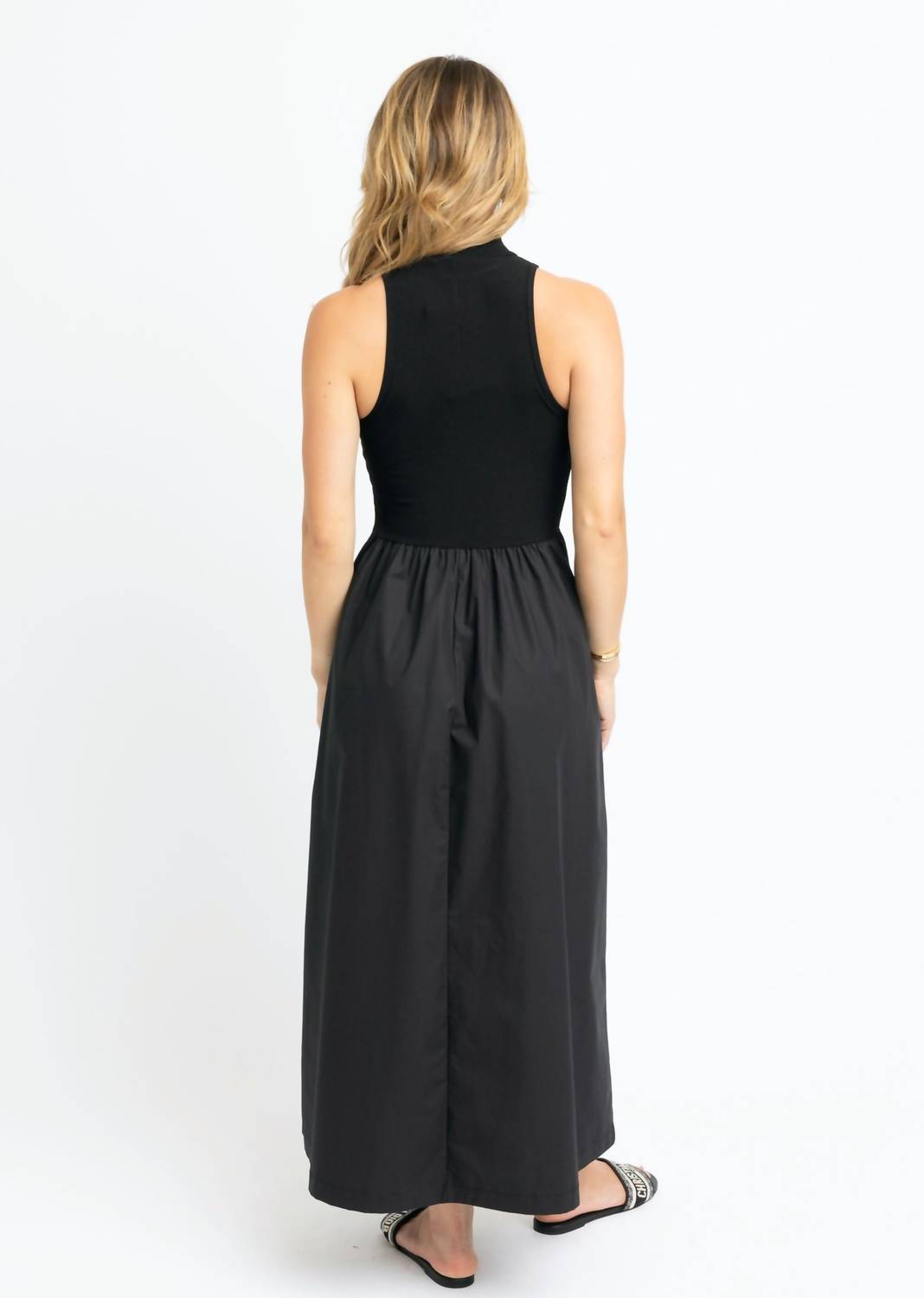 Karlie - Solid Mock Neck Maxi Dress