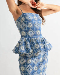 Mint Exclusives - Embroidered Peplum Sleeveless Top