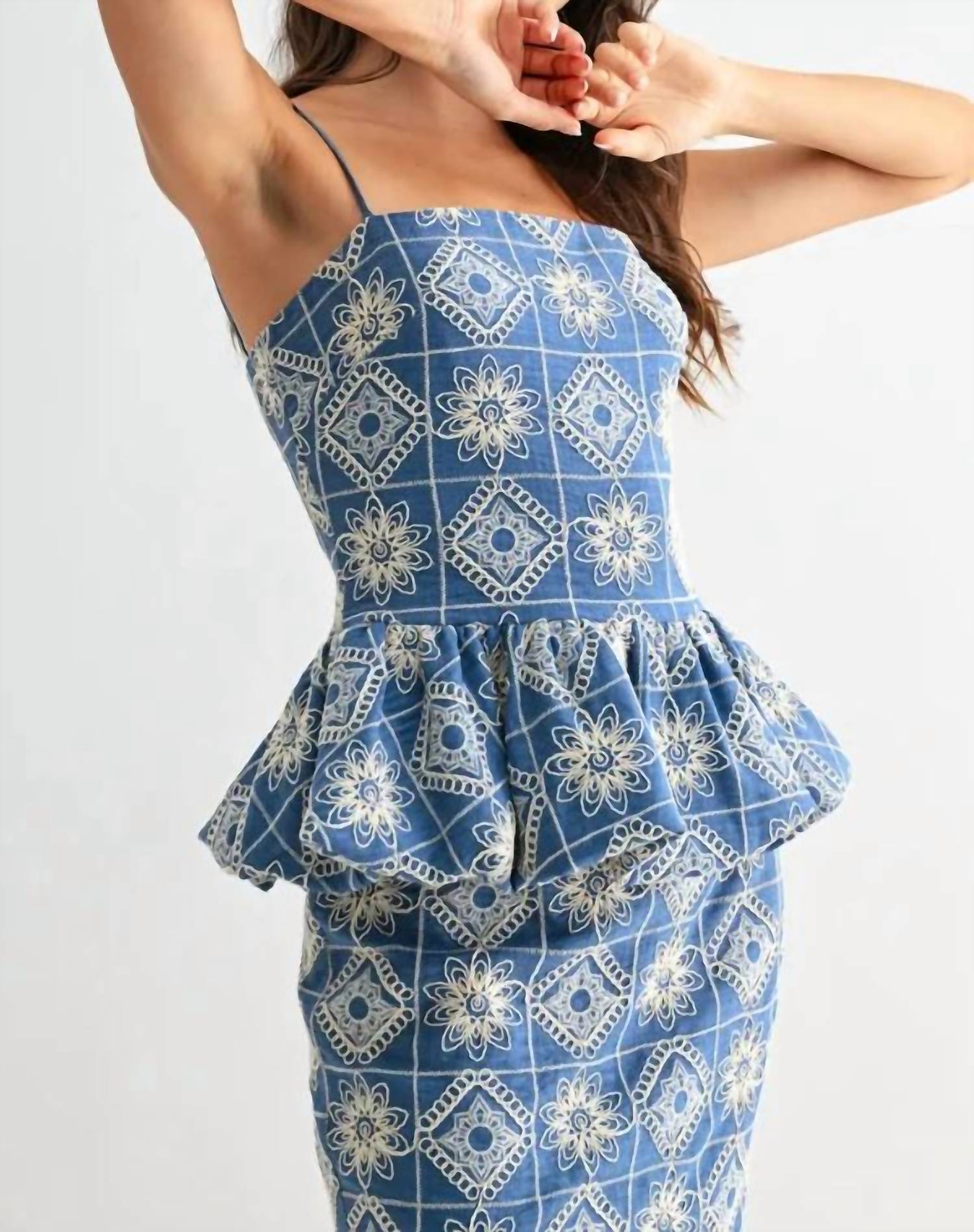 Mint Exclusives - Embroidered Peplum Sleeveless Top