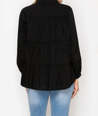 Joh - Jobeth Stretch Woven With Beading Trim Top