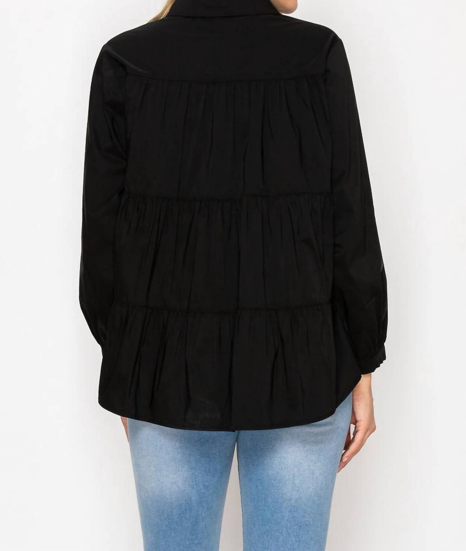 Joh - Jobeth Stretch Woven With Beading Trim Top