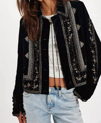 Free People - Maxxie Embellished Velvet Jacket