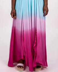 Tiare Hawaii OMBRE SMOCKED AMBER MAXI DRESS in turquoise violet - women's dress - alternate view
