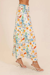 Lumiere - Vacay Santorini Postcard Top & Maxi Skirt Set