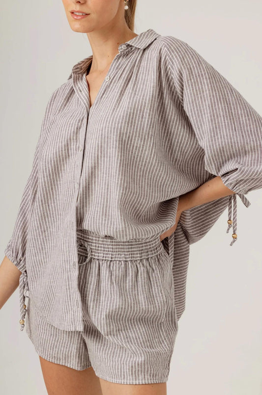 Sundays - Oversized Button-up Stripe Fisher Shirt