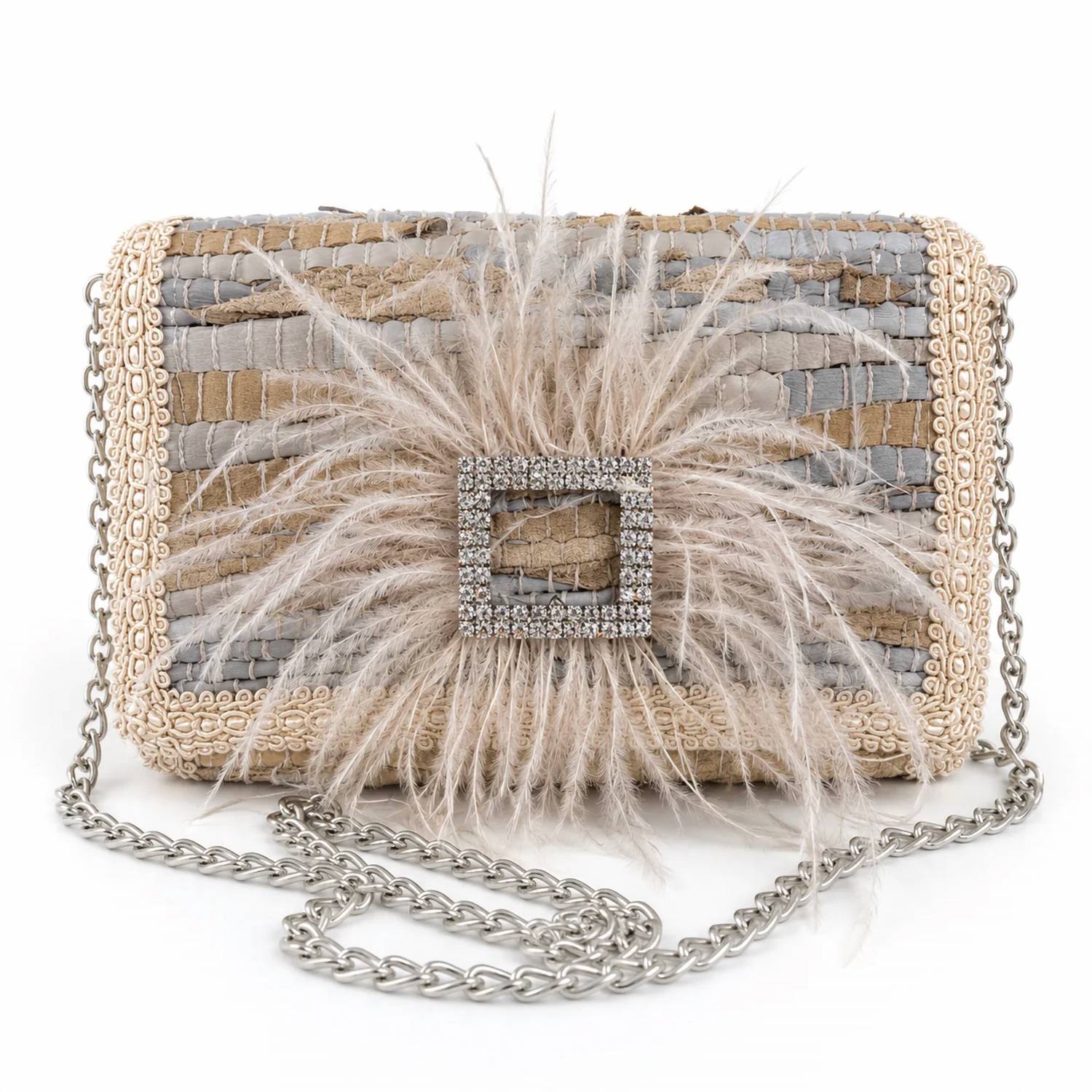 Elektra'S Workshop - Women's Ostrich Feather Mini Shoulder Bag