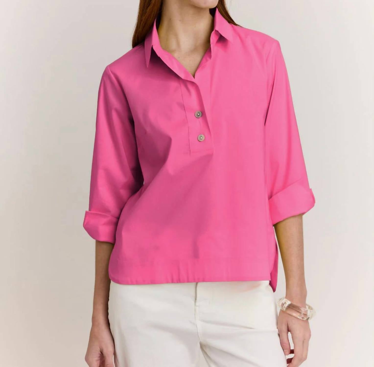 Hinson Wu - Aileen 3/4 Button Back Blouse