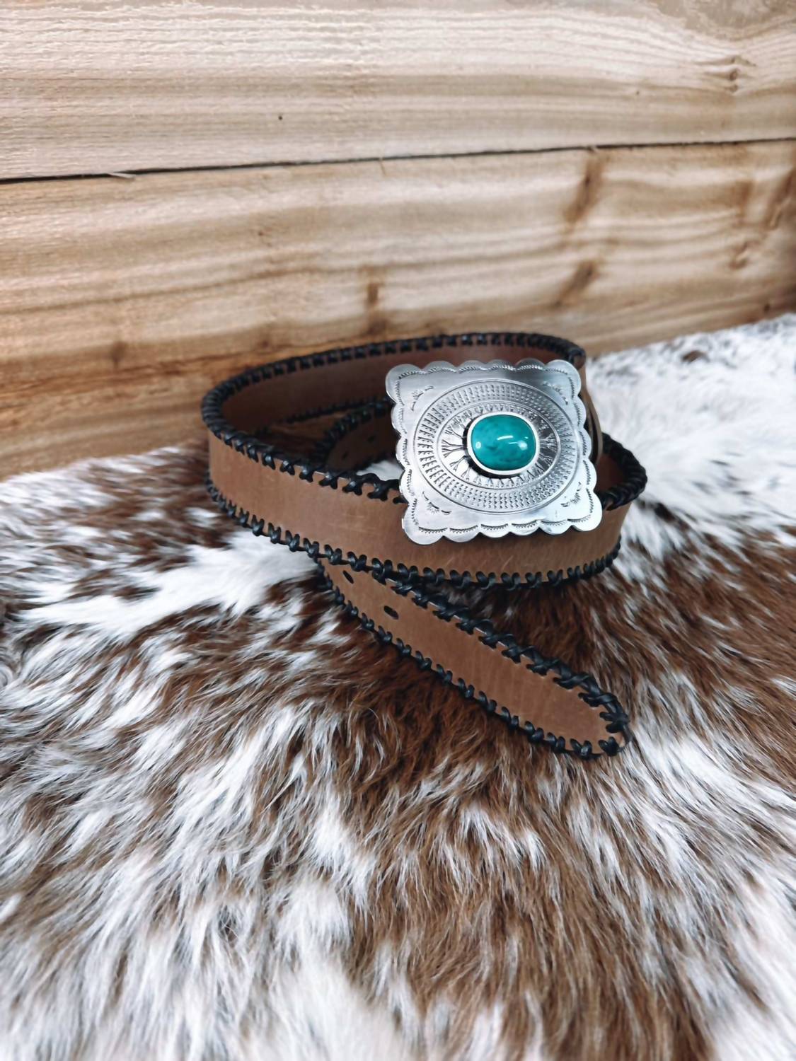 Hooey - Women's Turquoise Leather Belt