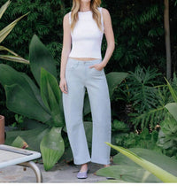 Vervet By Flying Monkey - Super High Rise Striped Barrel Leg Jeans