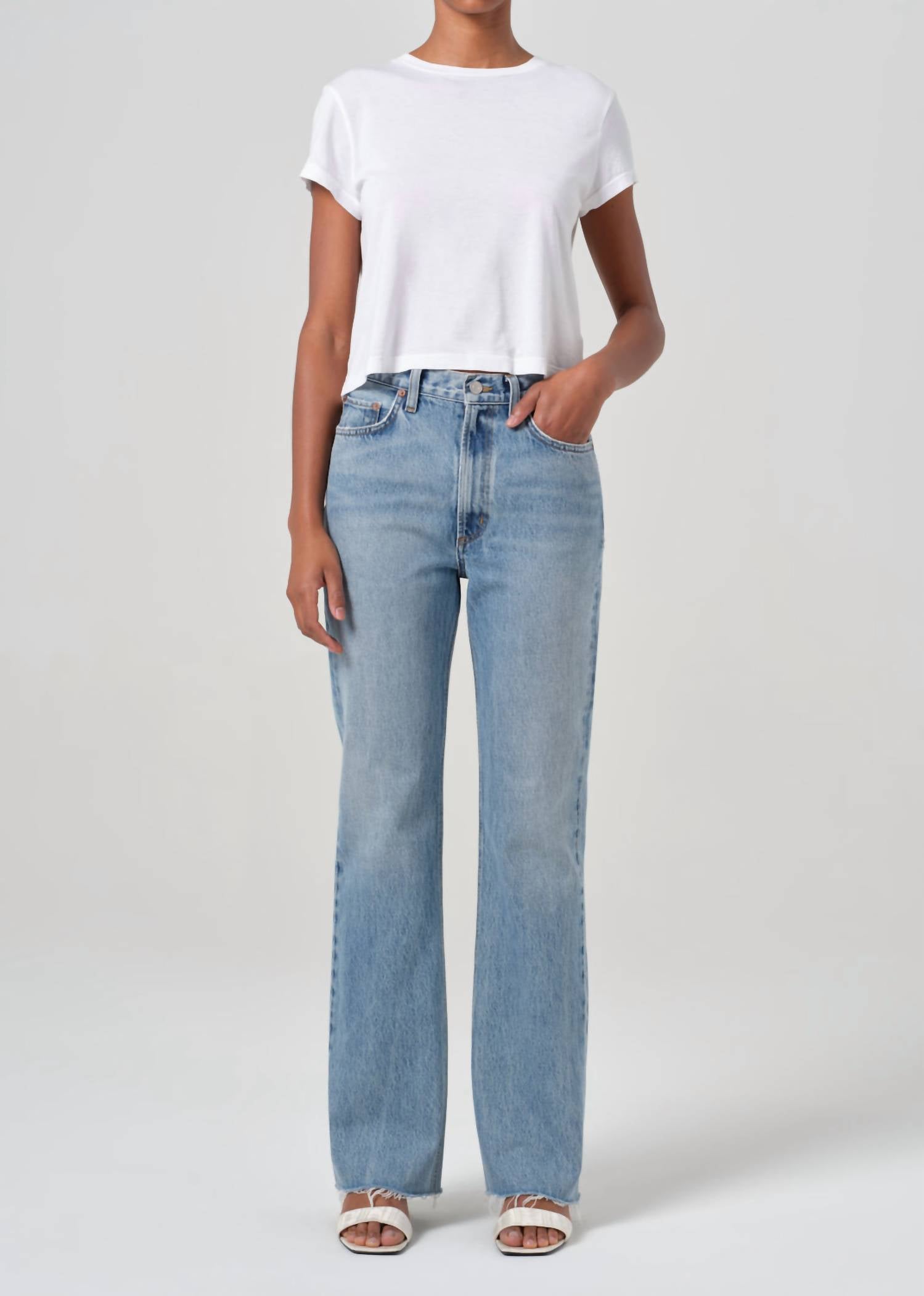 AGOLDE Leena High Rise Flare Jeans in stage - women's jeans