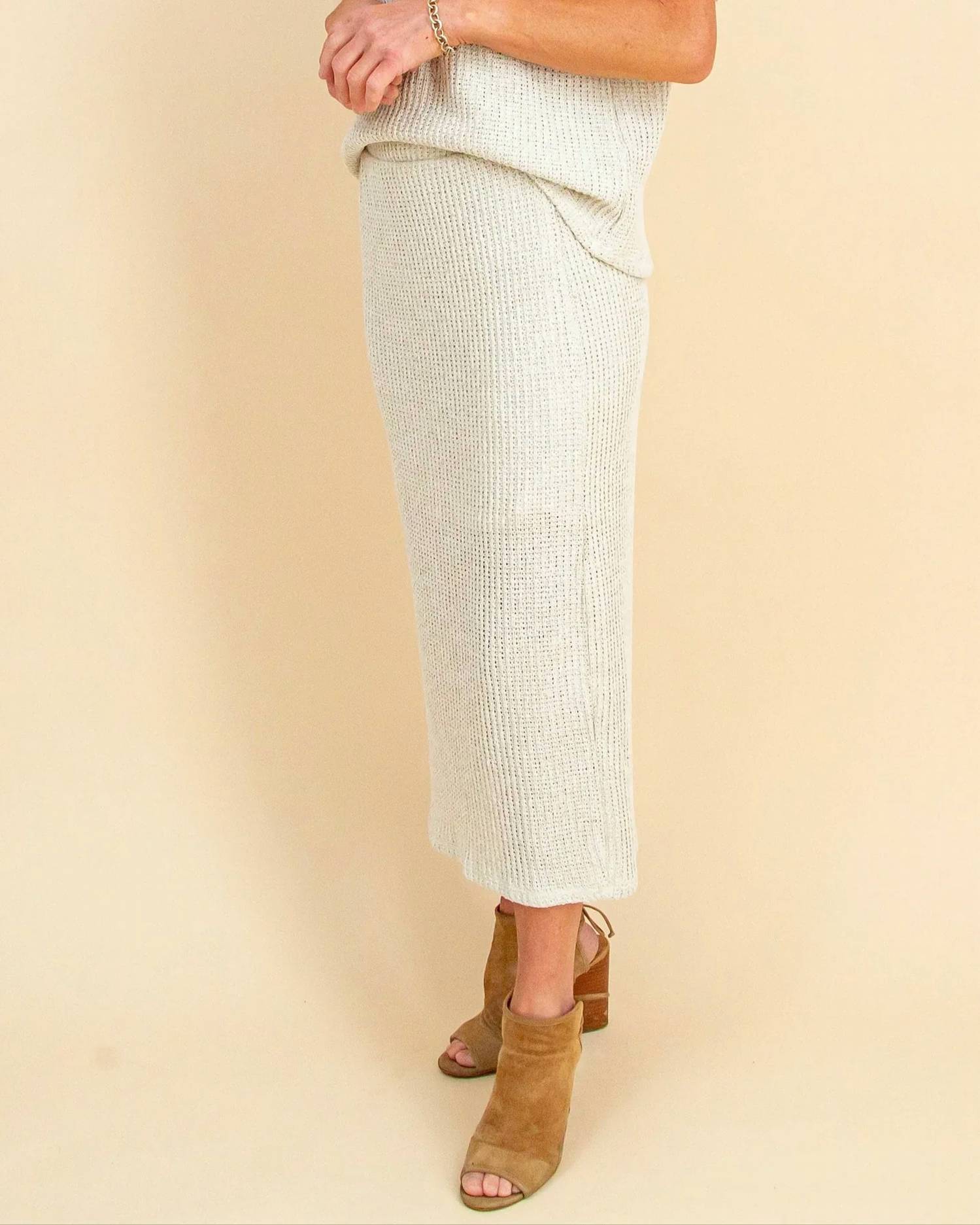 Gilli - Irene Textured Knit Midi Skirt