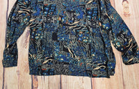 Ethyl Women's Peacock Pull Over V Neck Blouse in multicolor - women's blouse
