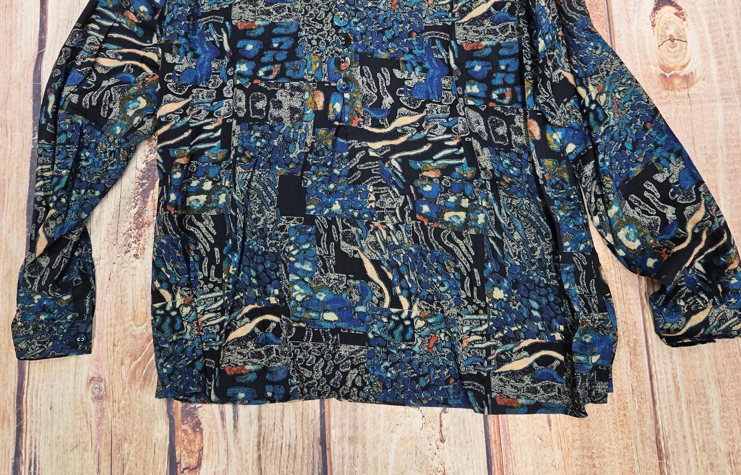 Ethyl Women's Peacock Pull Over V Neck Blouse in multicolor - women's blouse