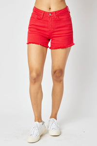 Judy Blue - Mid Rise Garment Dyed Shorts - Plus