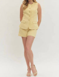 Entro - Lisboa Tailored Pintuck Shorts