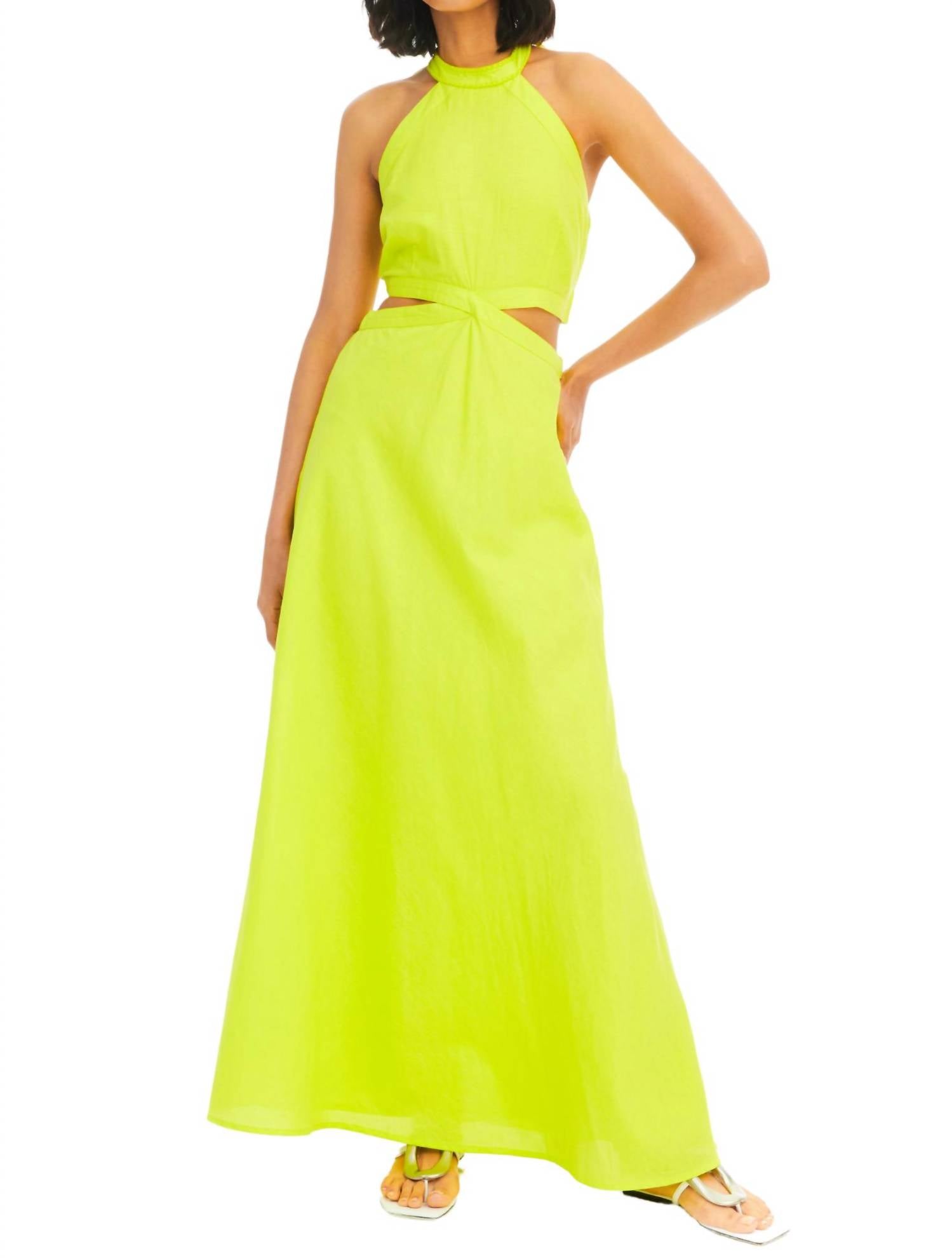 ALLISON NEW YORK Finn Maxi Dress in lime - women's dress - view 4