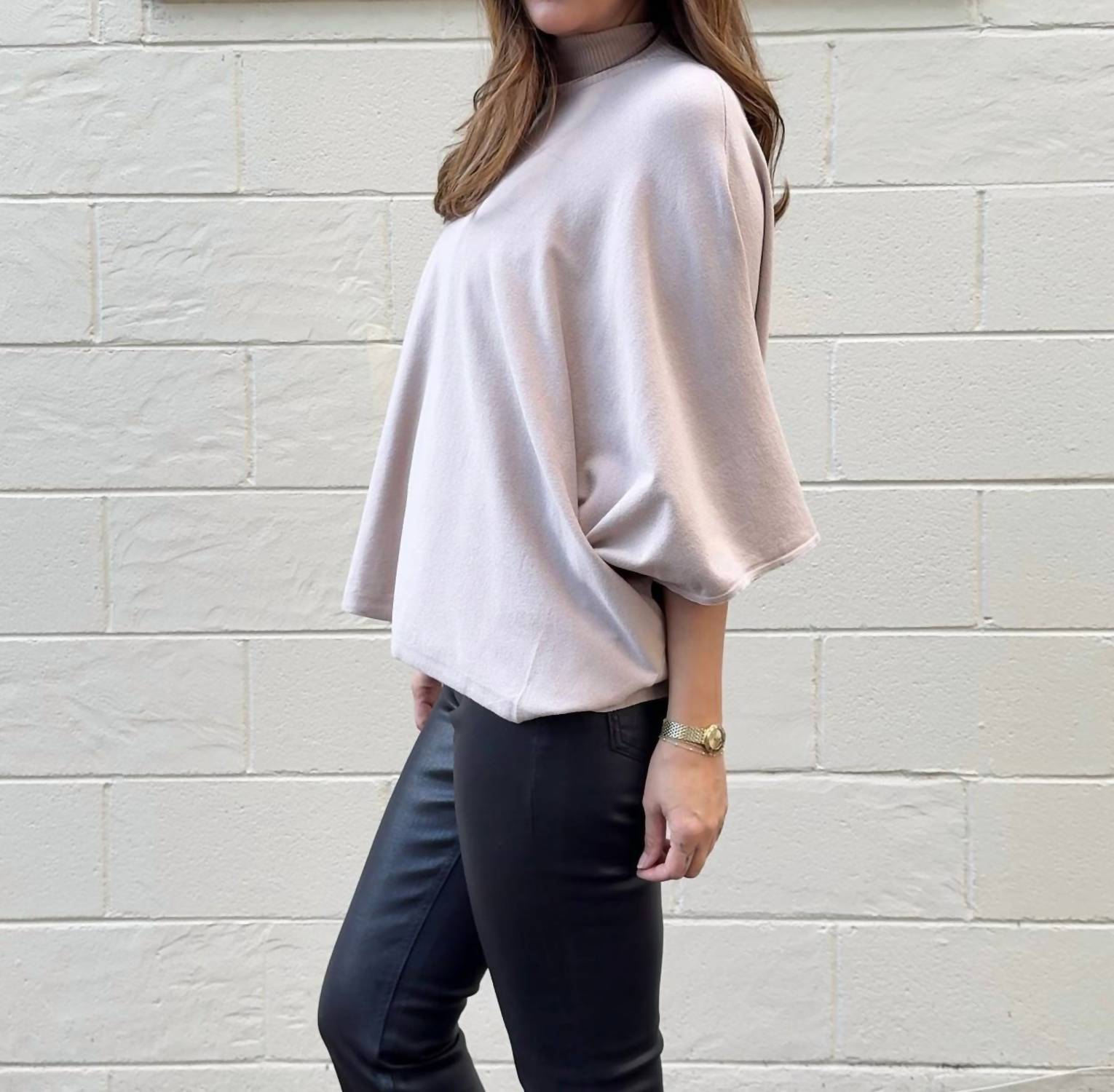 Entro - Lara Mock Neck Cape Top