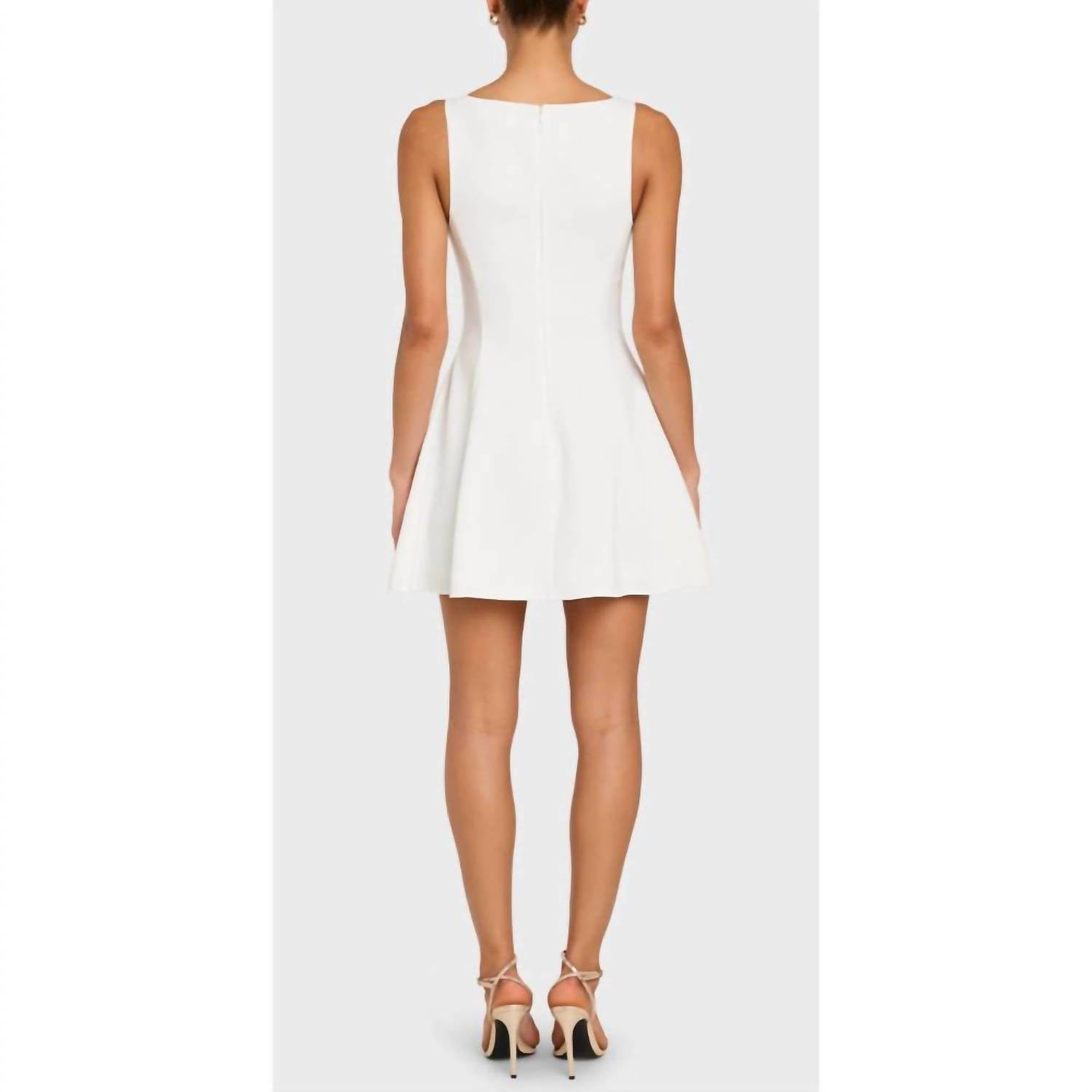Amanda Uprichard Aries Mini Dress in ivory - women's dress - alternate view