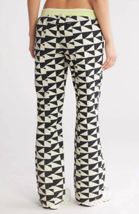 Free People Women’s Off The Grid Wide Leg Pants in black beige - women's pants - detail view