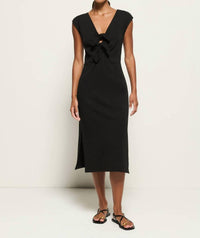Nation LTD Kalee Column Midi Dress in jet black - women's dress