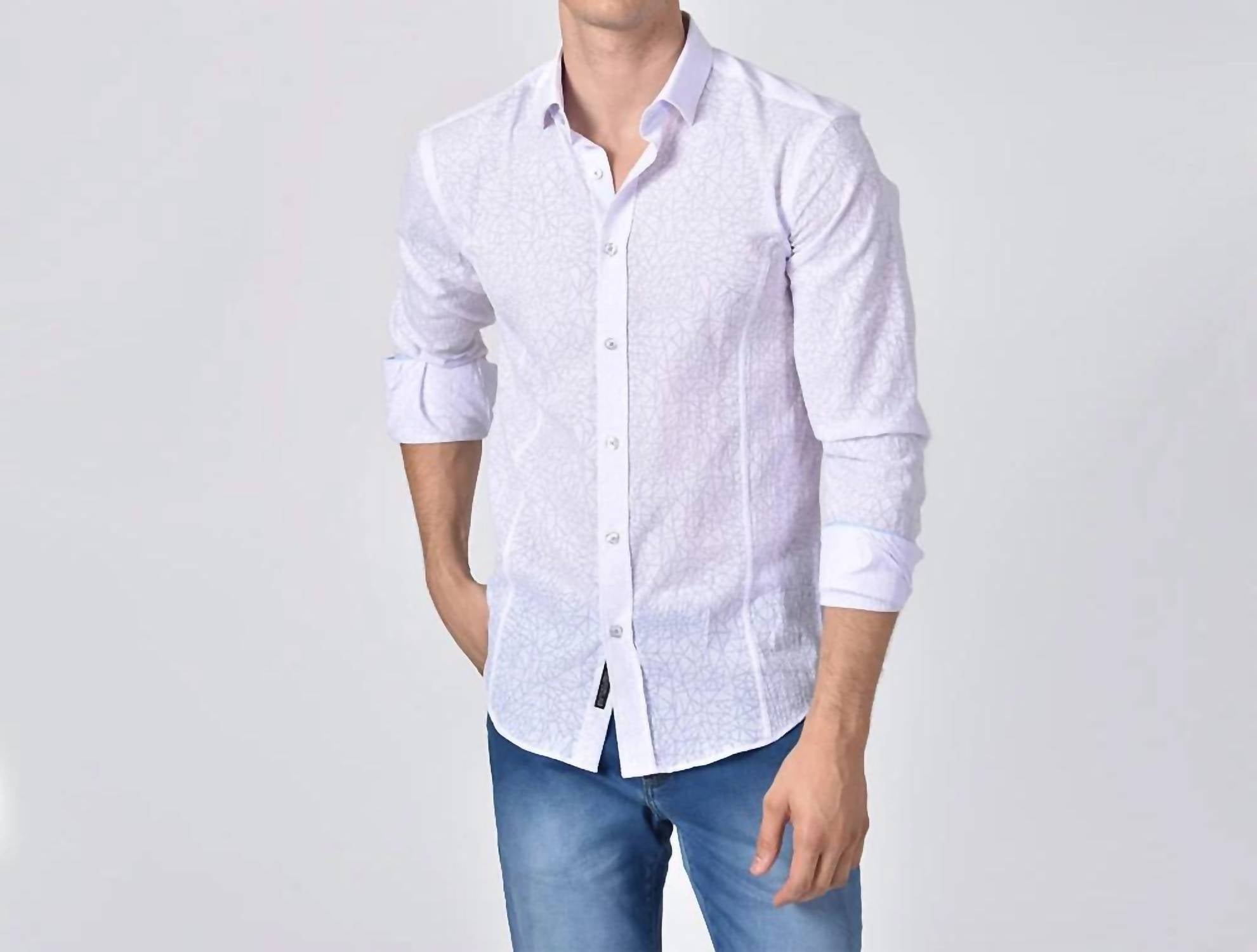 Eight X - Triangular Button Down Jacquard Shirt
