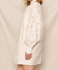En Creme - The Elara Mock Neck Mini Dress