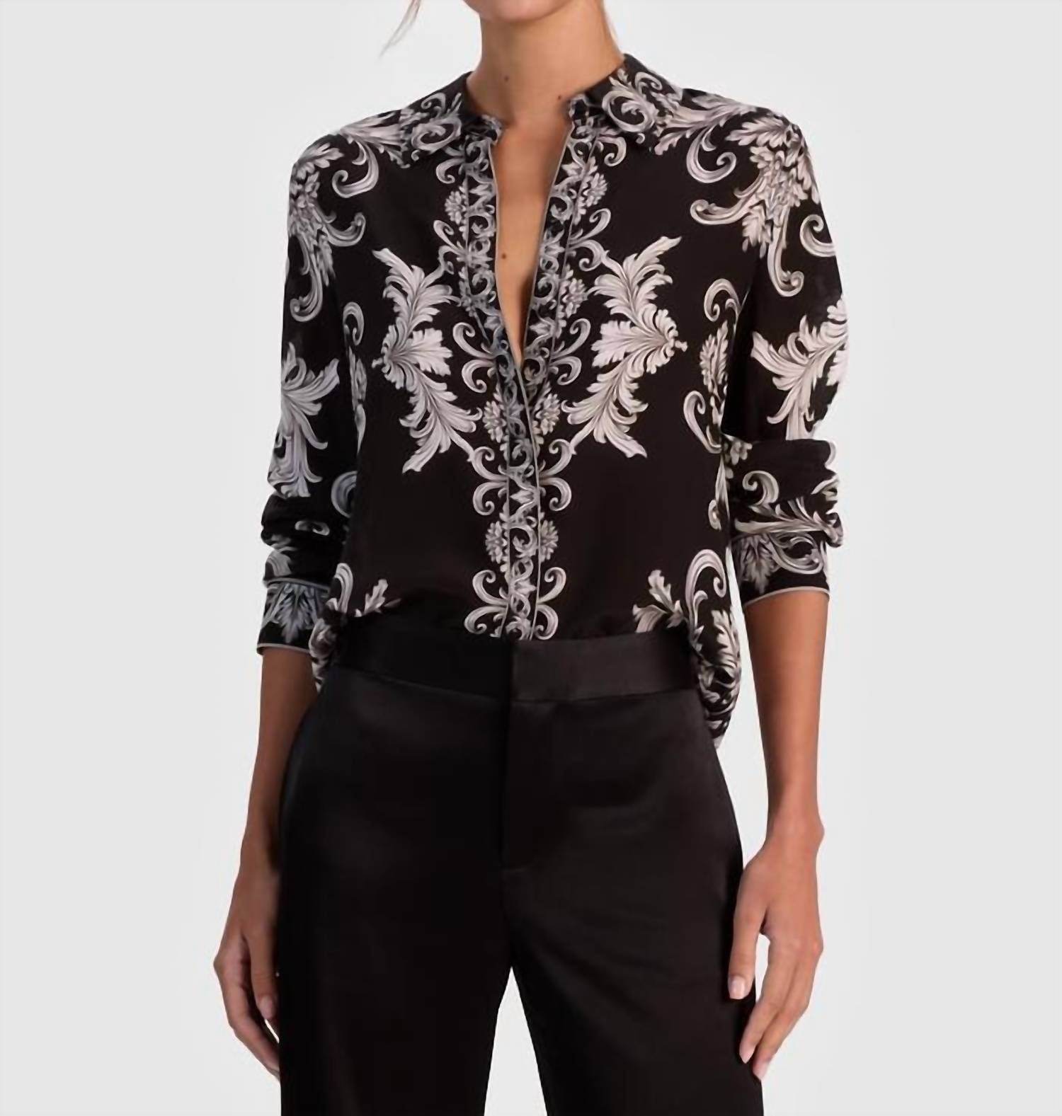 Alice + Olivia - Willa Printed Silk Blouse