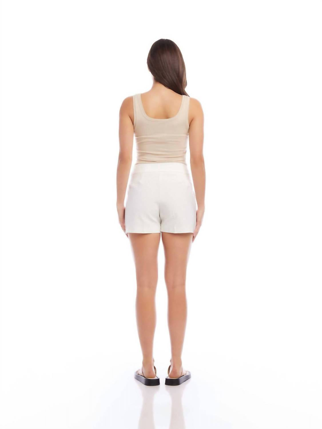 Fifteen Twenty Modern High Waist Shorts in off white - women's shorts - alternate view