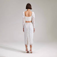 CORD LACE MIDI SKIRT