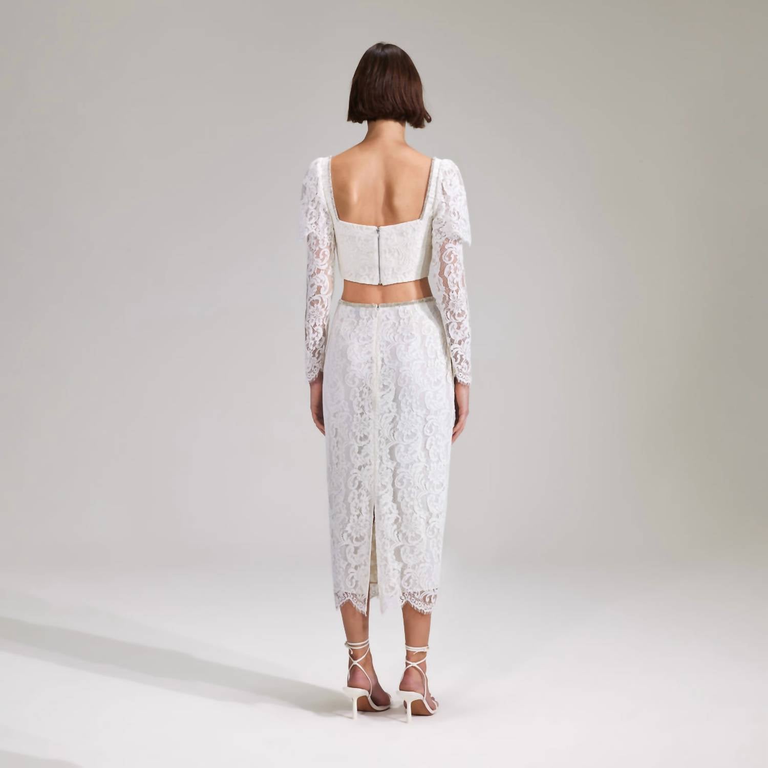 CORD LACE MIDI SKIRT