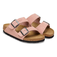 BIRKENSTOCK Women's Arizona Suede Leather Sandal in pink clay - women's sandal - detail view