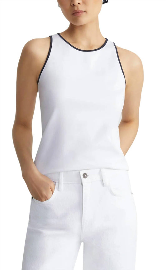 Lafayette 148 - Racerback Tank With Contrast Tipping