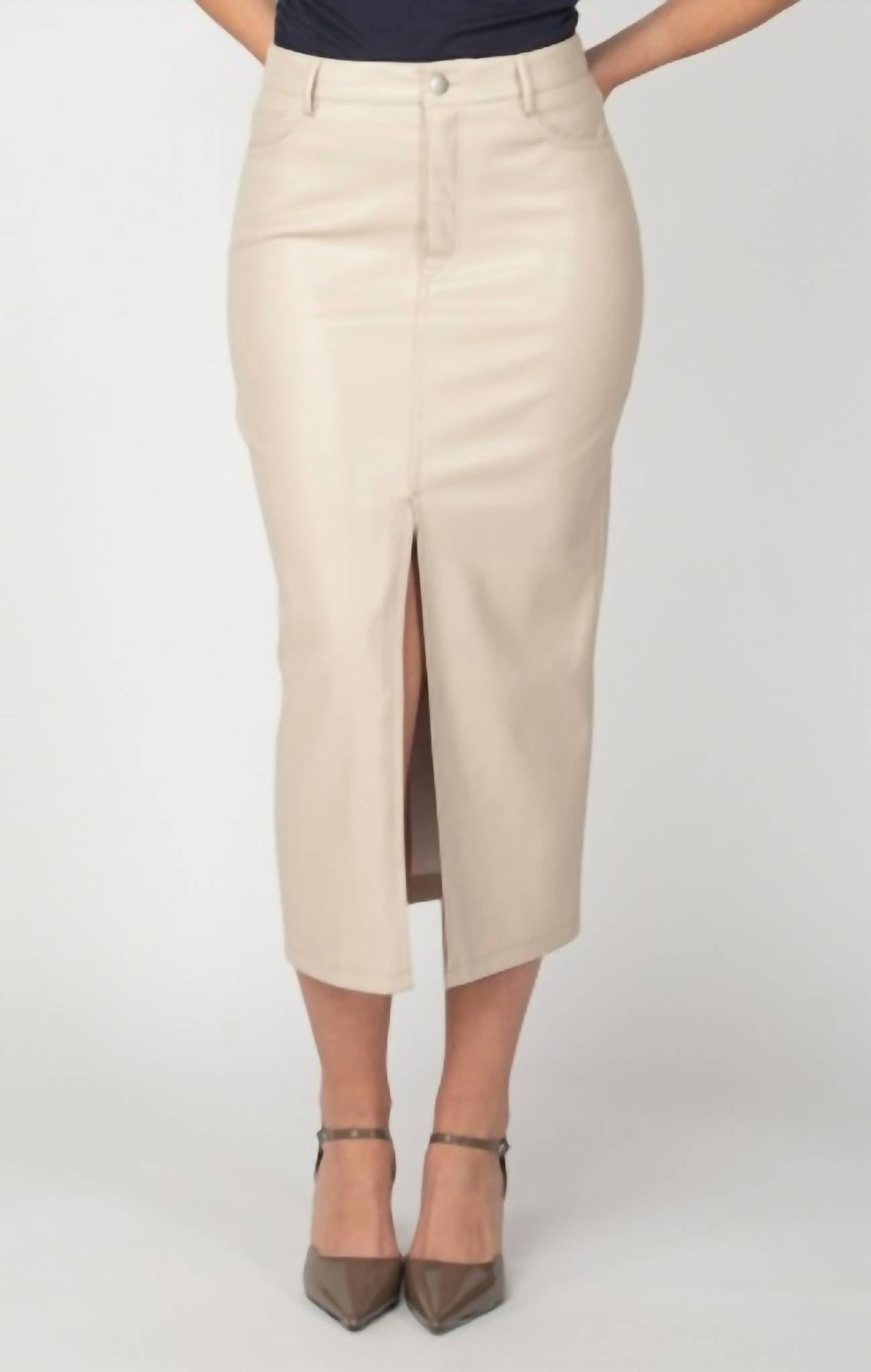 Dex Clothing - Faux Leather Midi Skirt 2422348 T