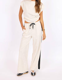 SAGE THE LABEL Metro Knit Pants in heather oatmeal - women's pants - view 4