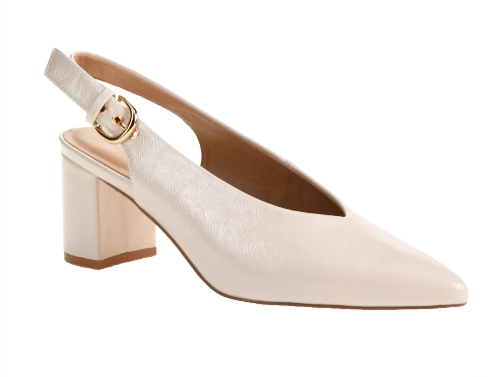 CHINESE LAUNDRY Women's Menny Patent Sling Back Heels in cream - women's heels