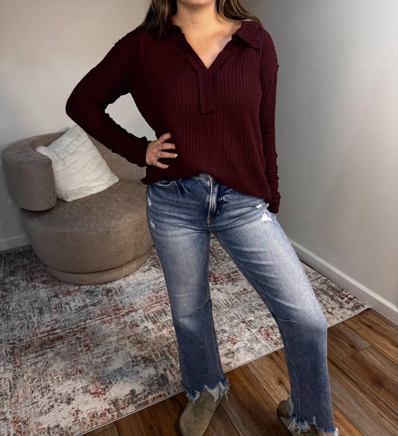 Bluivy - Archer Brushed Waffle Henley Top