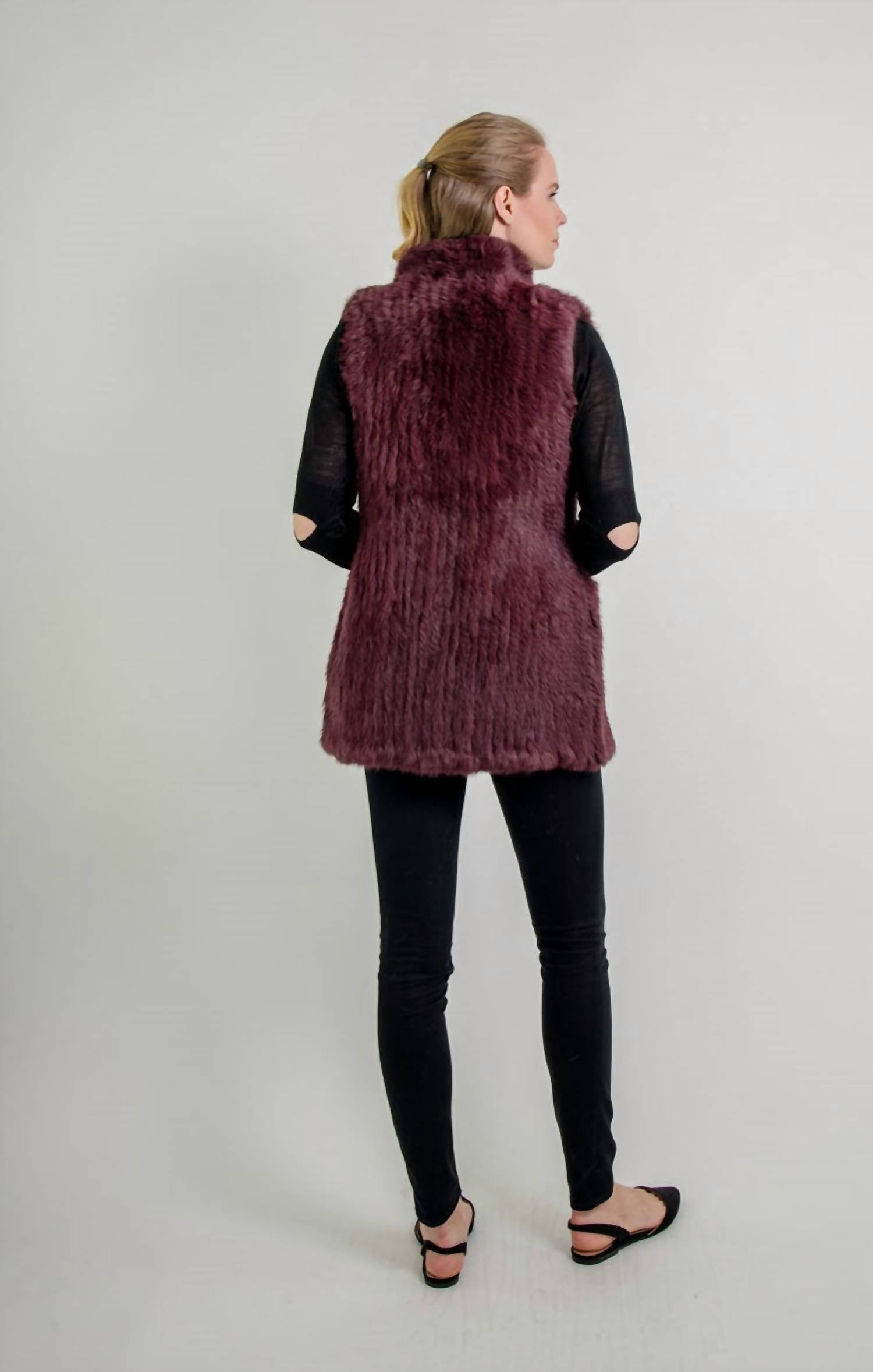 Love Token - Elyse Genuine Rabbit Fur Vest