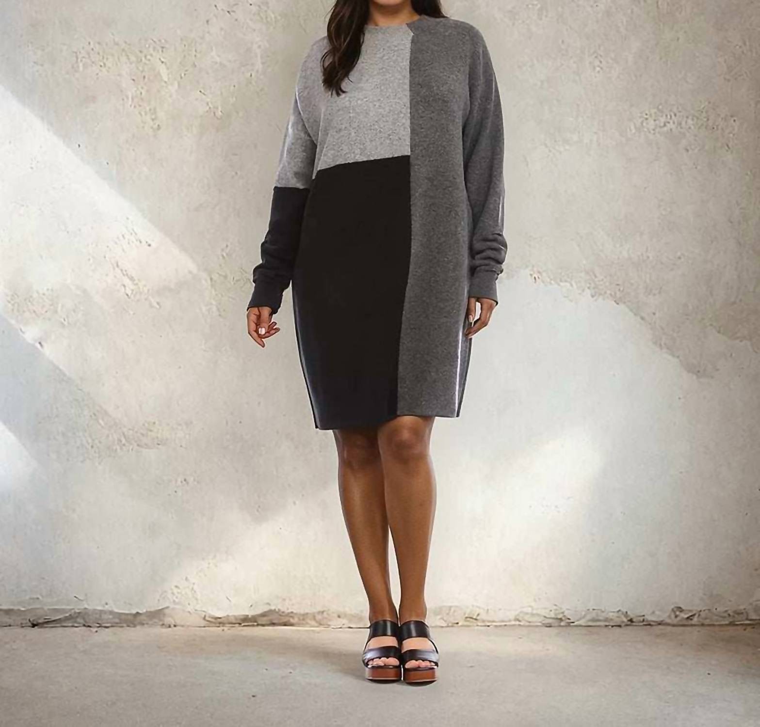 Karen Kane Colorblock Mini Sweater Dress - Plus in multi - women's dress