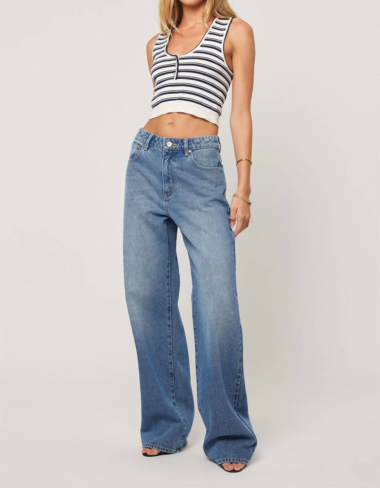 Abrand Jeans A 95 Wide Straight Leg Mid Baggy Jeans in paloma - women's jeans - alternate view