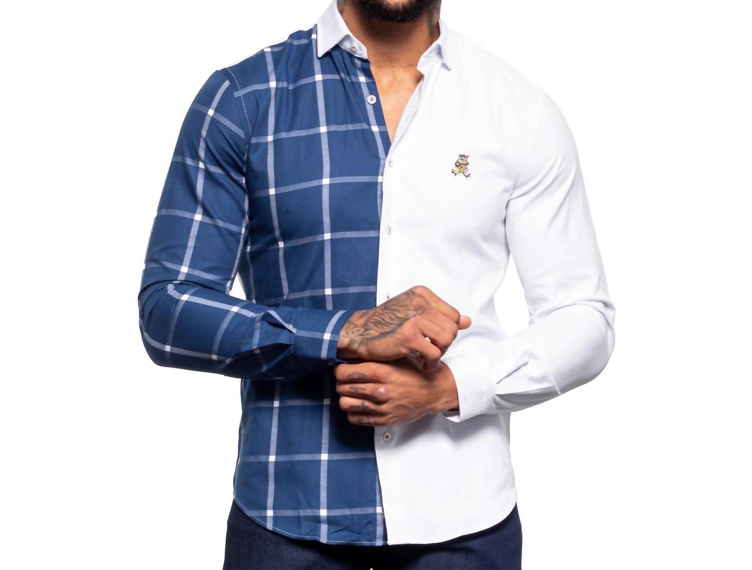 Eight X - Part Plaid Frog Oxford Button Down Shirt