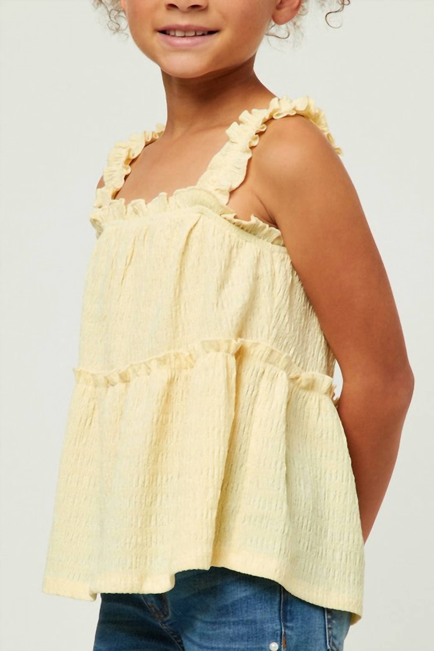 Youth Girl's Mila Textured Tiered Top