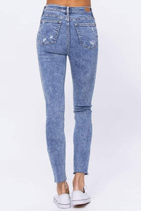 Judy Blue - Hi-rise Acid Wash Destroyed Skinny Jeans
