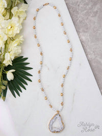 Southern Grace - Women's Glittering Geode Beaded Necklace