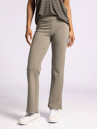 Thread & Supply Izzy Elastic Waistband Pants in vetiver rib hoc autumn - women's pants