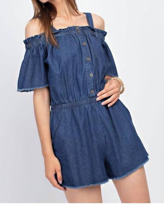 Easel - DISTRESSED BOTTOM SHORT ROMPER