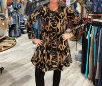 Paperlace - Ikat Velvet Knee Length Jacket