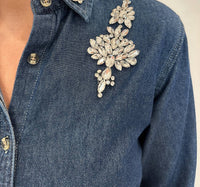 Suzy T - Esther Denim With Pearls Shirt